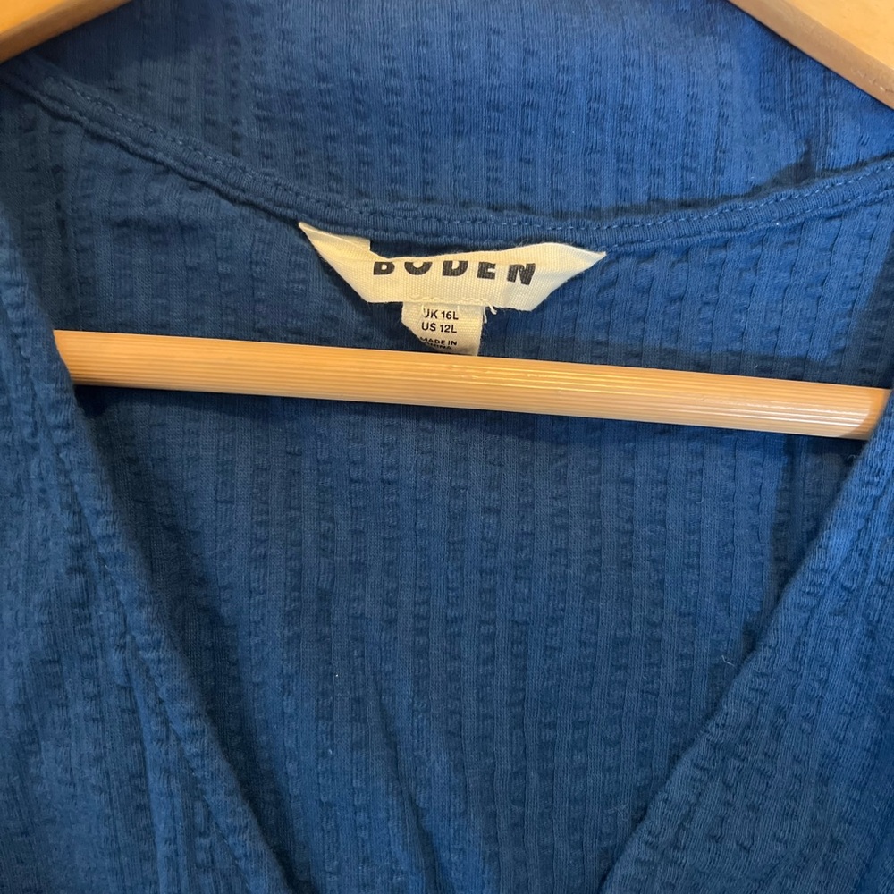 Boden Deep Blue Textured Blouse